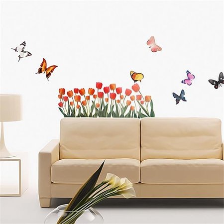 FURNORAMA Tulip & Butterfly - Wall Decals Stickers Appliques Home Decor FU658355